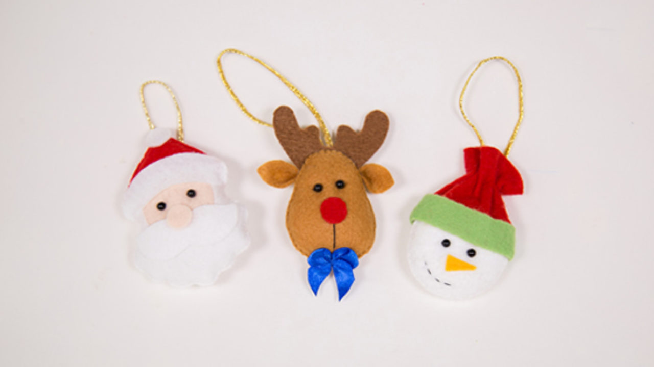 Enfeites de Árvore de Natal em Feltro com Molde - Escola de Feltro Enfeites de Árvore de Natal em Feltro com Molde - Escola de Feltro