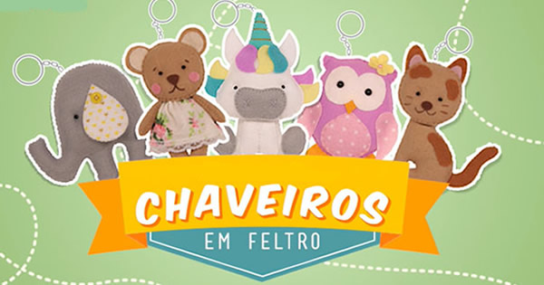 Chaveiro de Feltro – 10 Ideias e Moldes Para Você Fazer