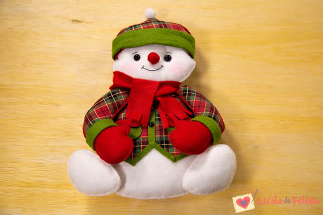 boneco de neve em feltro natal