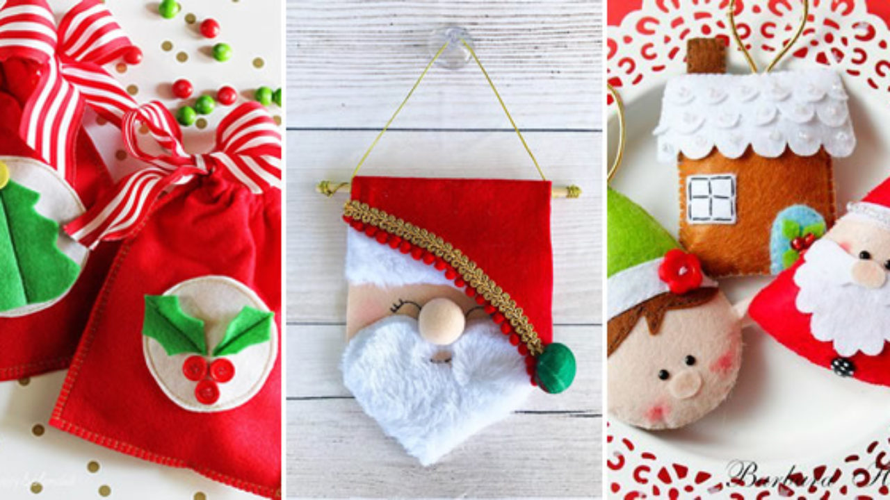 20 Enfeites de Natal em Feltro para Fazer em Casa - Escola de Feltro 20 Enfeites de Natal em Feltro para Fazer em Casa - Escola de Feltro
