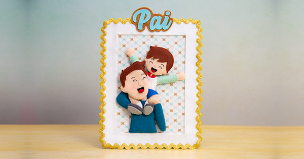 Porta Retrato Dia dos Pais em Feltro – Passo a Passo com Molde