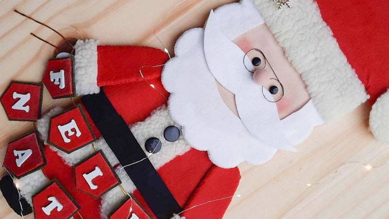 Enfeite de Natal para Vender: PAP com Molde de Papai Noel de Feltro