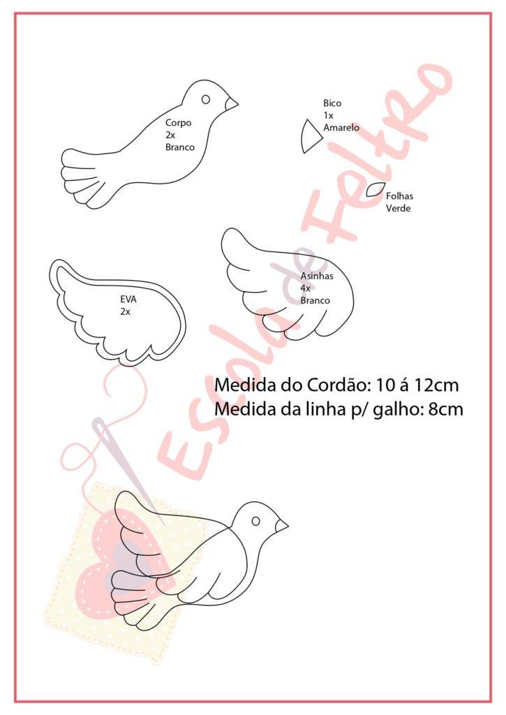 moldes de feltro pingente arvore de natal