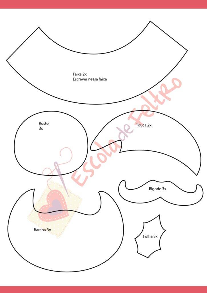 moldes de feltro papai noel