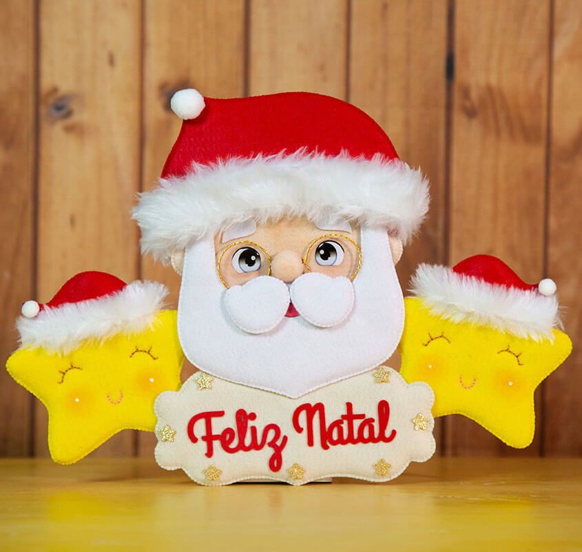 enfeite de natal em feltro papai noel