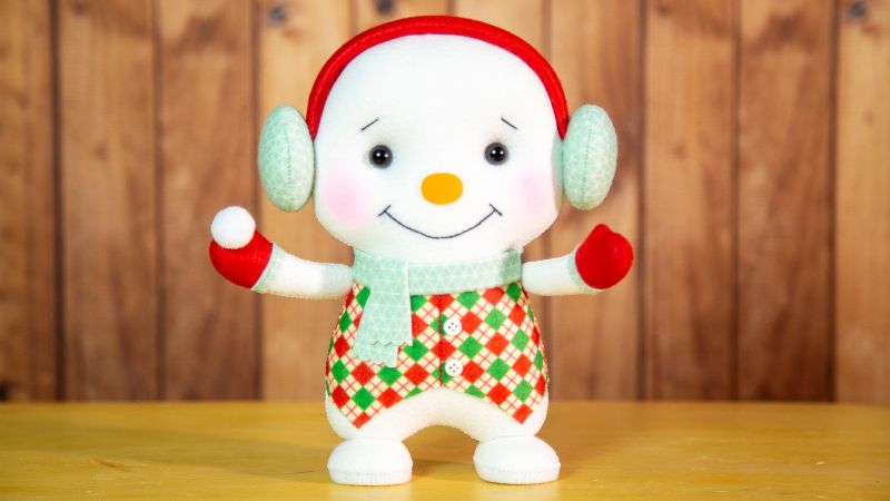 Enfeites de Natal em Feltro: Boneco de Neve Natalino com Molde