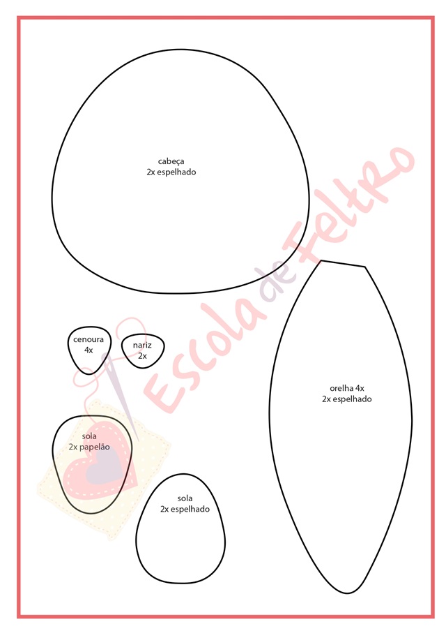 coelhinha de feltro molde