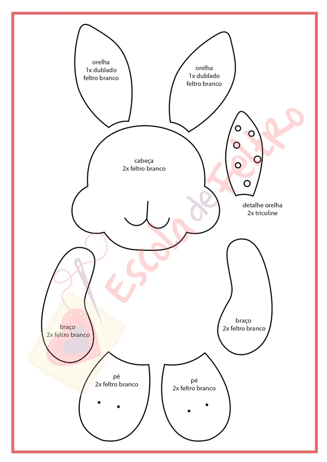coelhinho para páscoa molde