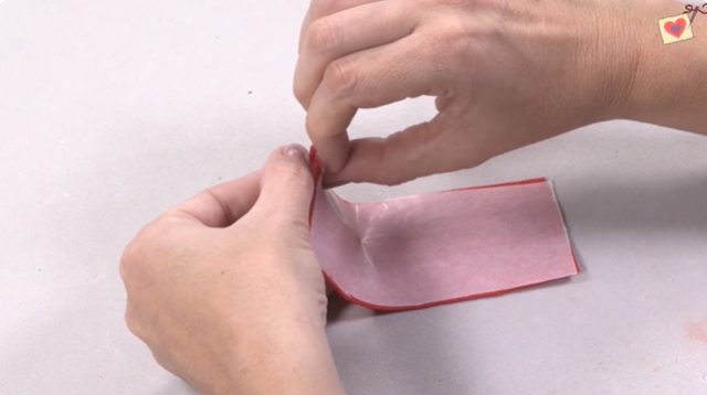 aplicação em tecido com termocolante