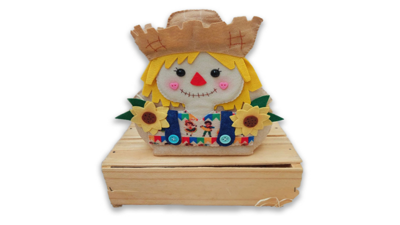 Decoração para Festa Junina: Como Fazer Porta-Guardanapo de Espantalho em Feltro