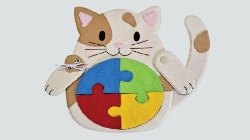 Artesanato em Feltro Pedagógico: Como Fazer Gatinho Quebra-Cabeça