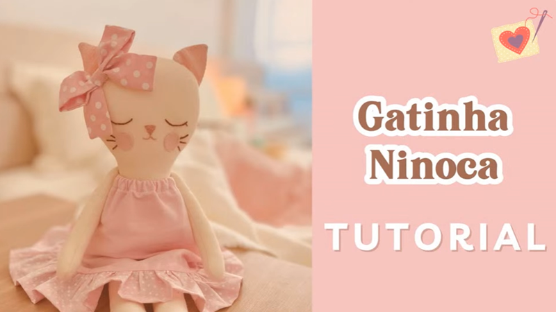 Enfeite de Feltro: Como Fazer Gatinha Ninoca com Molde Grátis
